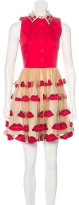 Alice + Olivia Pout Fitted Pouf Dress