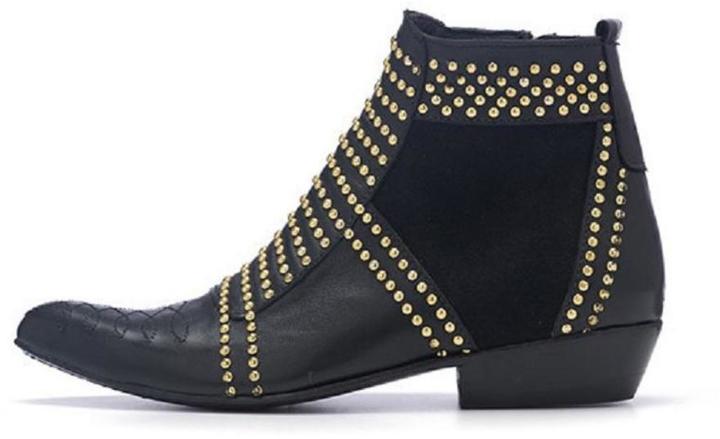 Anine Bing Black-Studded Ankle Boot - ShopStyle