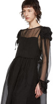 Thumbnail for your product : Renli Su Black Silk Sheer Puffed Dress