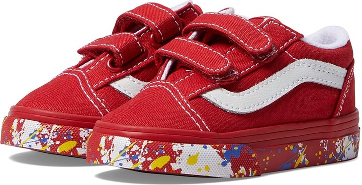 Skool V All Red Infant Vans LN Vans Kids Slip-On V (Infant/Toddler - Main Image