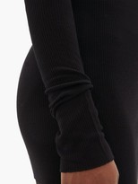 Thumbnail for your product : Rick Owens Round-neck Ribbed-jersey Long-sleeved T-shirt - Black