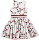Thumbnail for your product : Molo Carli Flower Stars Poplin Dress, Pink, Size 2T-12