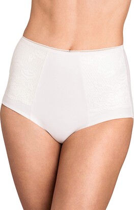 Miss Mary Of Sweden Lovely Lace Panty Girdle Cotton - Firm Tummy Control White