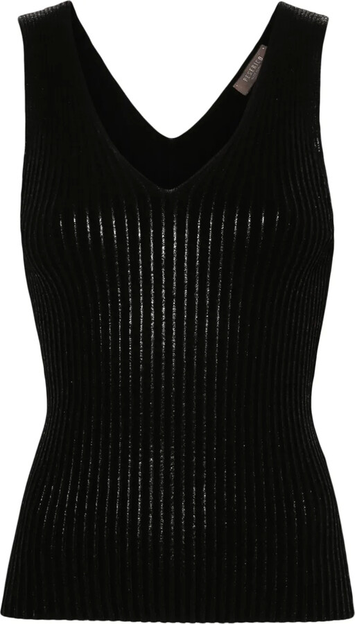 Peserico Metallic-Effect Knitted Tank Top