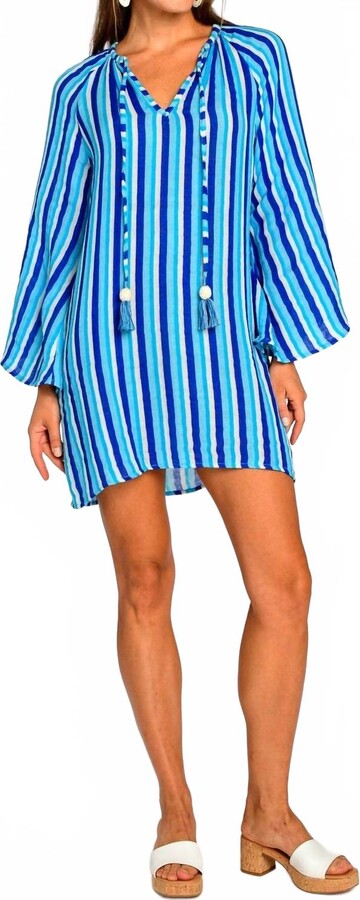 Elizabeth and James Chelsea Mini Dress In French Blue Stripe