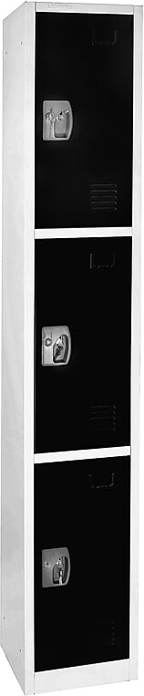 AdirOffice 72'' 3-Tier Black Storage Locker (629-203-BLK)