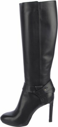 LOUIS VUITTON Military Black Leather Knee- High Heel Boots Size 38 at  1stDibs