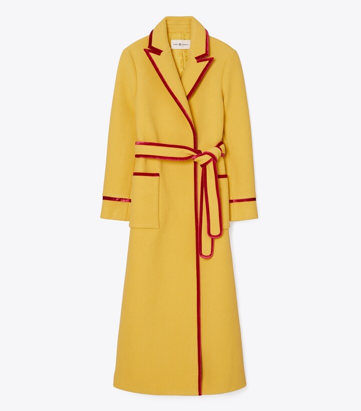 mustard wrap coat