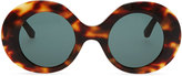 Thumbnail for your product : The Row Row 48 Thick Plastic Oval Tortoise Sunglasses