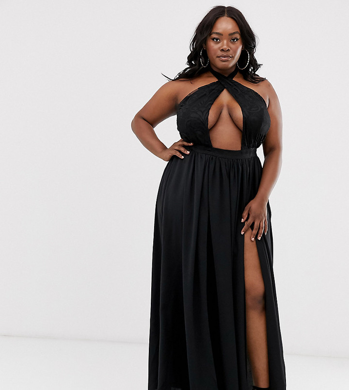 double thigh split dress