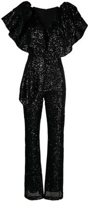 Loulou Sequinned Ruffled Jumpsuit