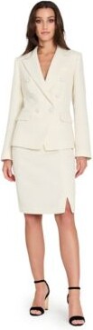 Tahari ASL Womens Peak Lapel Collar Boucle Shimmer Blazer Boucle Pencil Skirt