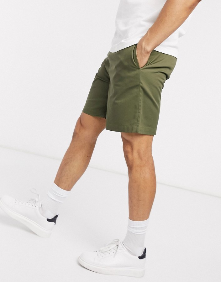 Fred Perry drawstring twill shorts in khaki - ShopStyle