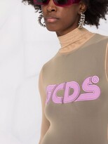 Thumbnail for your product : GCDS Logo-Embroidered Sheer Bodysuit