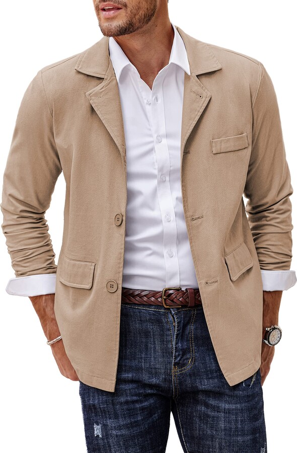COOFANDY Men's Casual Sport Coat Cotton Linen Blazer Jacket Lightweight  Suit Jackets - ShopStyle
