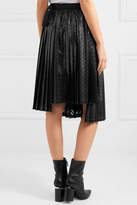 Thumbnail for your product : Noir Kei Ninomiya Pleated Printed Coated-jersey Midi Skirt - Black