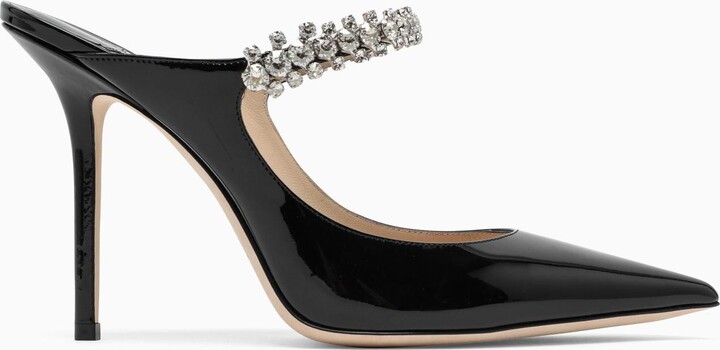 Jimmy Choo Black Bing Pumps With Crystals