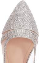 Thumbnail for your product : Quiz Silver Diamante Mesh Mid Heel Courts