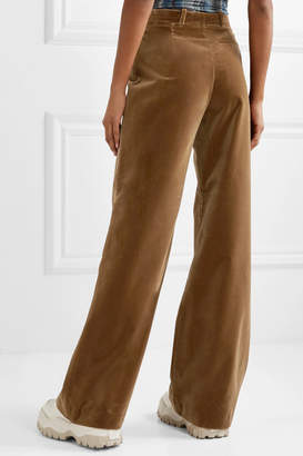 Acne Studios Cotton-velvet Wide-leg Pants - Camel