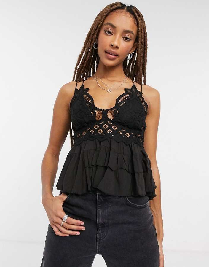 Free People Adella cami top in black - ShopStyle