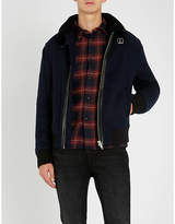 Thumbnail for your product : The Kooples Padded wool-blend and faux-shearling jacket