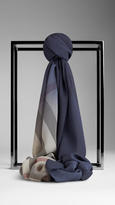 Thumbnail for your product : Burberry Check Ombre Silk Scarf