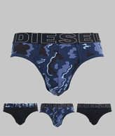 Thumbnail for your product : Diesel 3 pack camo print briefs in blue
