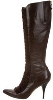 Thumbnail for your product : Oscar de la Renta Suede-Accented Mid-Calf Boots