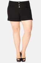 Thumbnail for your product : City Chic 'Hi Waist' Stretch Denim Shorts (Plus Size)