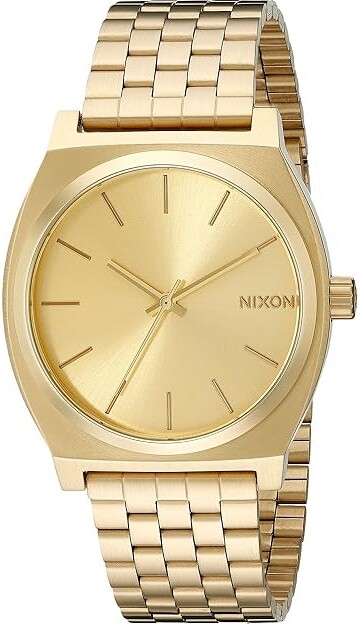 Nixon Time Teller Men's Watches All Gold/Gold, Leather/Stainless Steel