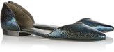 Thumbnail for your product : 3.1 Phillip Lim Devon lizard-effect patent-leather point-toe flats