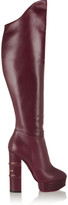 Thumbnail for your product : Charlotte Olympia Magda leather knee boots