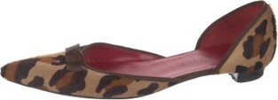 Celine Ponyhair Animal Print D'Orsay Flats
