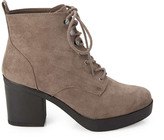 Thumbnail for your product : Forever 21 Faux Suede Lace-Up Booties