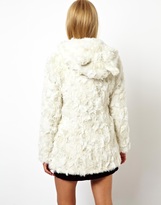 Thumbnail for your product : ASOS Curly Faux Fur Coat With Cat Ears
