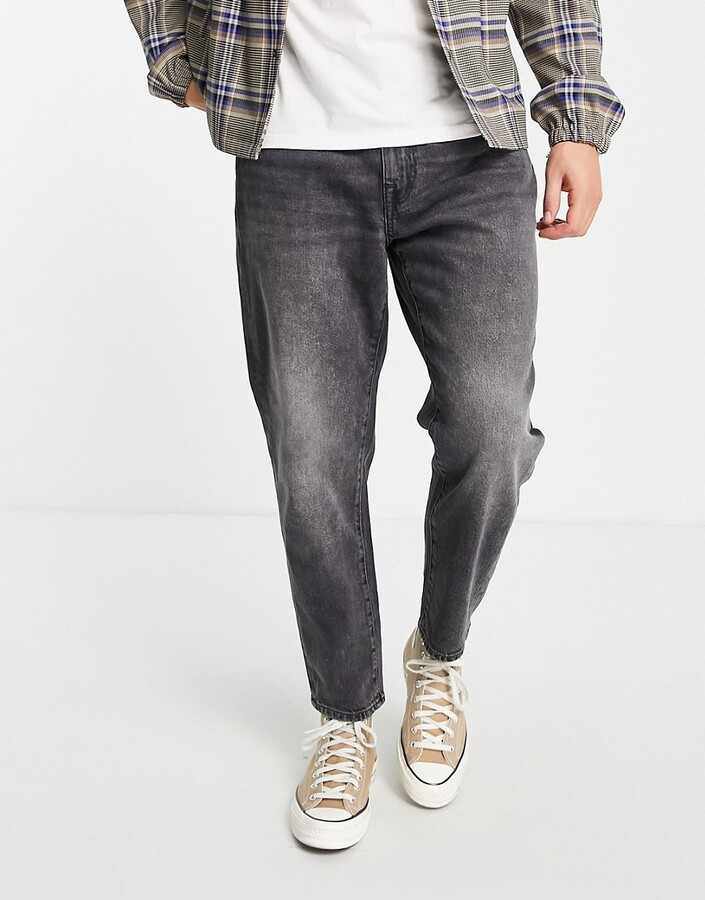 Selected cotton crop jeans in dark grey wash - GREY - ShopStyle
