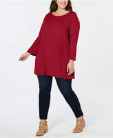 Thumbnail for your product : Eileen Fisher Plus Size Stretch Jersey Tunic Top