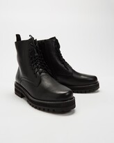 Thumbnail for your product : AERE - Women's Black Lace-up Boots - Lace Up Leather Country Boots - Size 5 at The Iconic