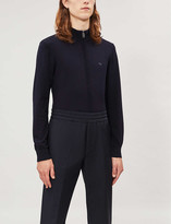 Thumbnail for your product : Emporio Armani Logo embroidered fitted knit cardigan