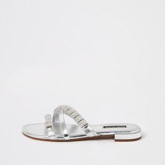 silver shoes river island