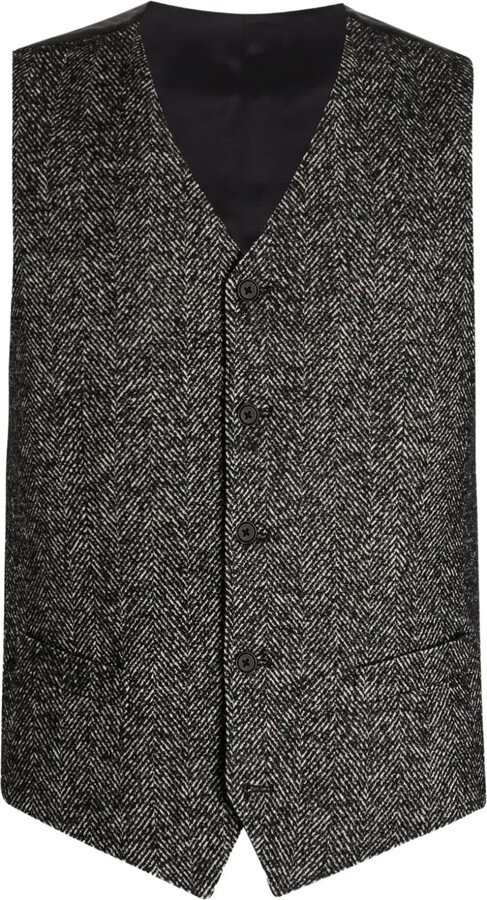 Dolce & Gabbana Herringbone Sleeveless Waistcoat