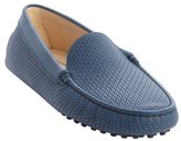 Thumbnail for your product : Tod's blue perforated leather loafers