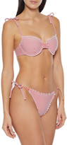 Thumbnail for your product : Onia Louise Ruffle-trimmed Striped Underwired Bikini Top