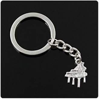 Nobrand No brand fashion men 30mm keychain DIY metal holder chain vintage grand piano 2116mm antique silver pendant