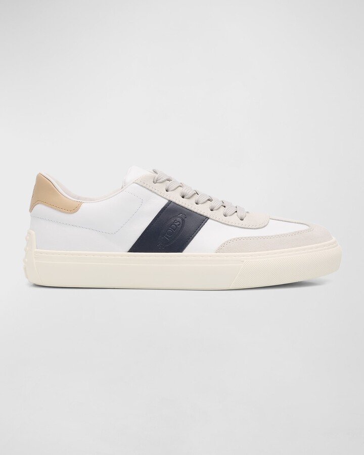 Men's Leather and Suede Low-Top Sneakers
