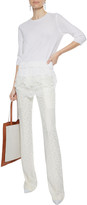 Thumbnail for your product : Stella McCartney Layered Wool, Washed-silk And Leavers Lace Top
