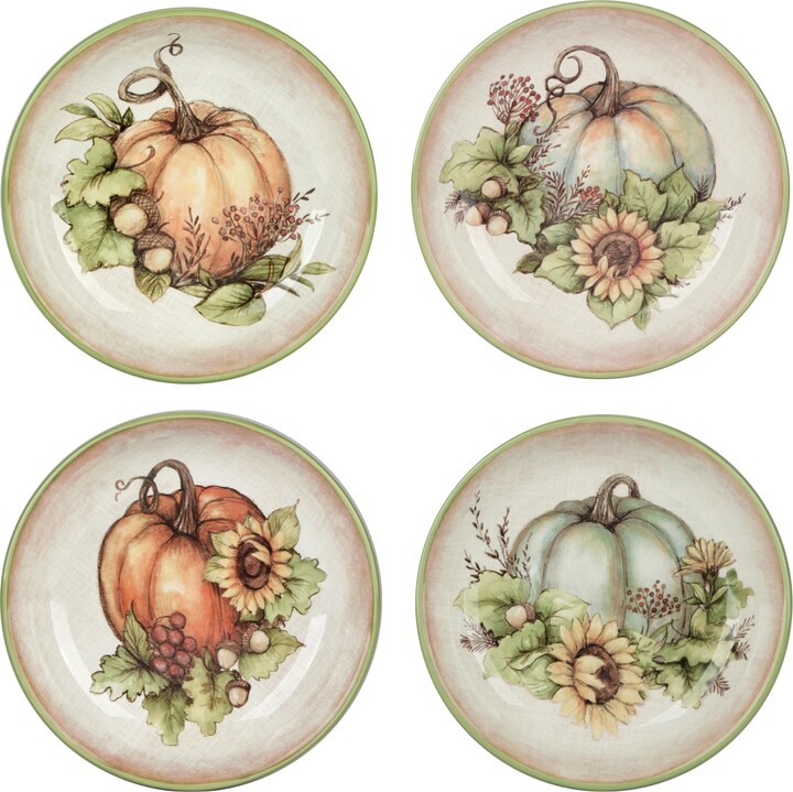 Certified International Autumn Breeze Set of 4 Earthenware Soup Bowls – Perfect for hearty soups or stews, these fall-inspired bowls bring a touch of harvest beauty to your dining table 38 oz