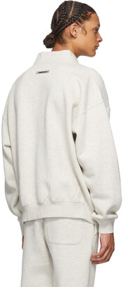 Essentials Grey Heather Mock Neck Sweatshirt