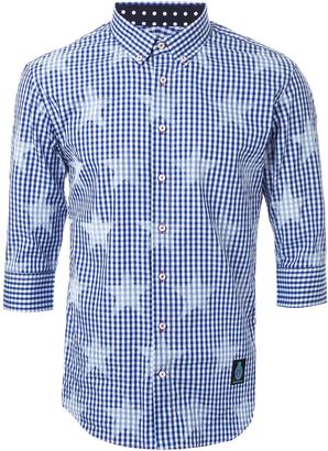 GUILD PRIME star print checked shirt - men - Cotton/Polyester - 1