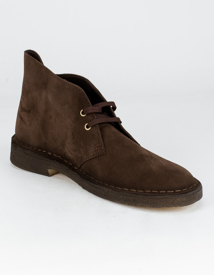 Clarks Suede Desert Boots - Brown | ShopStyle